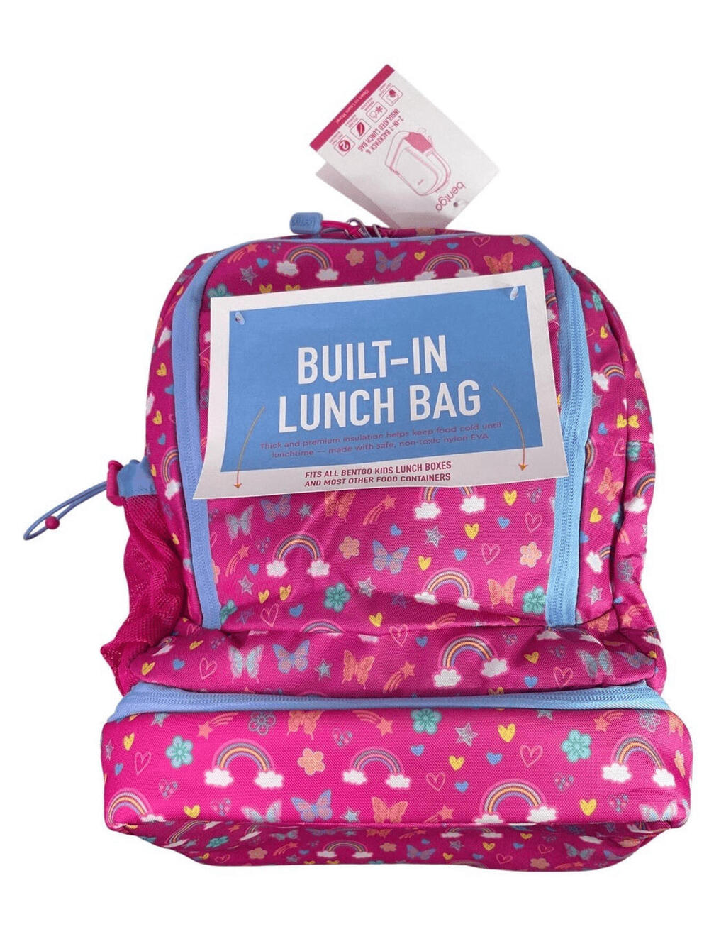 Bentgo Kids Backpack Rainbow Hearts Built In Lunch Bag Insulated School Bag NWT